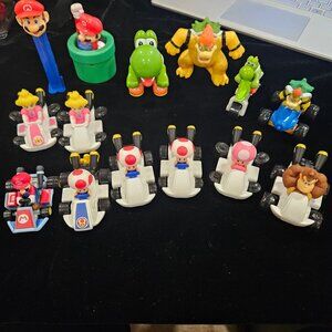 Mario Kart Super Mario Toys Lot Figures Racers Bowser Yoshi Peach McDonald's